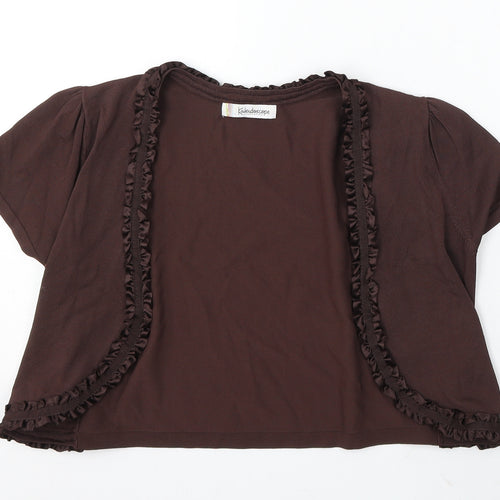Kaleidoscope Womens Brown V-Neck Viscose Cardigan Jumper Size 12
