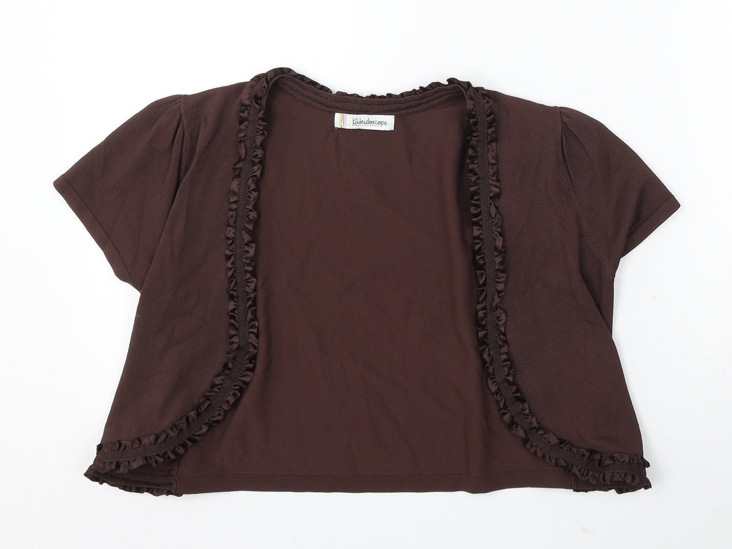 Kaleidoscope Womens Brown V-Neck Viscose Cardigan Jumper Size 12