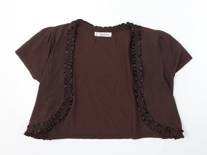 Kaleidoscope Womens Brown V-Neck Viscose Cardigan Jumper Size 12