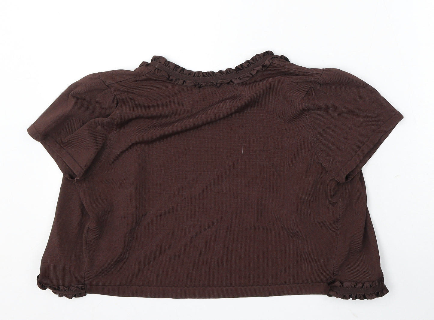 Kaleidoscope Womens Brown V-Neck Viscose Cardigan Jumper Size 12