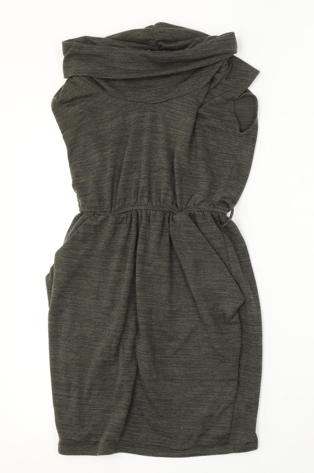 Apricot Womens Green Polyester Jumper Dress Size 10 Roll Neck
