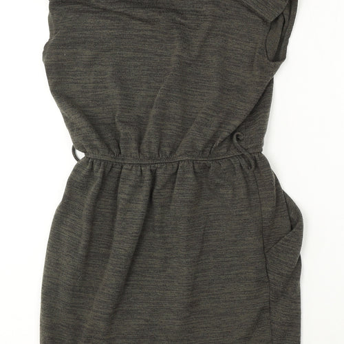 Apricot Womens Green Polyester Jumper Dress Size 10 Roll Neck