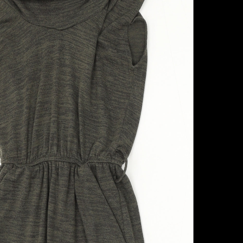 Apricot Womens Green Polyester Jumper Dress Size 10 Roll Neck
