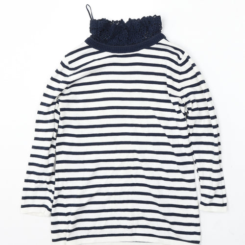 CC Womens Multicoloured Round Neck Striped Cotton Pullover Jumper Size S