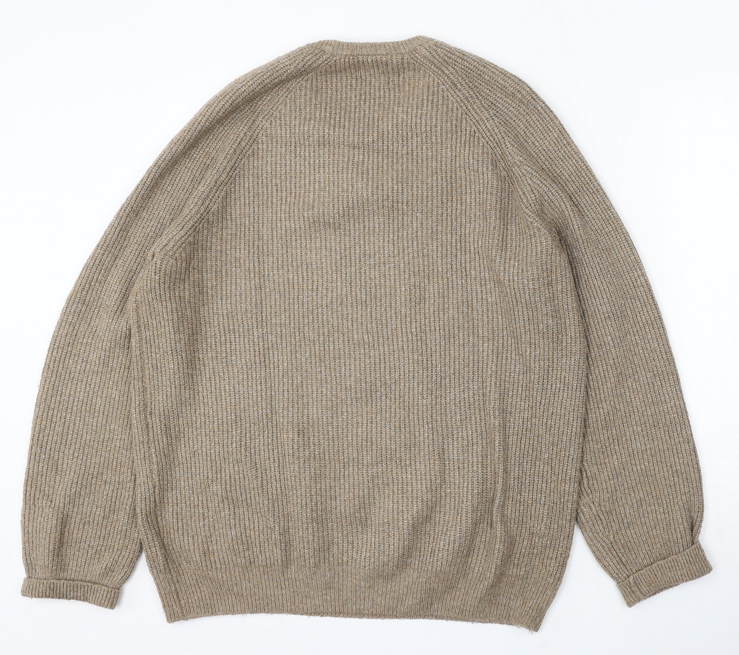 Marks and Spencer Mens Beige Round Neck Polyamide Pullover Jumper Size XL