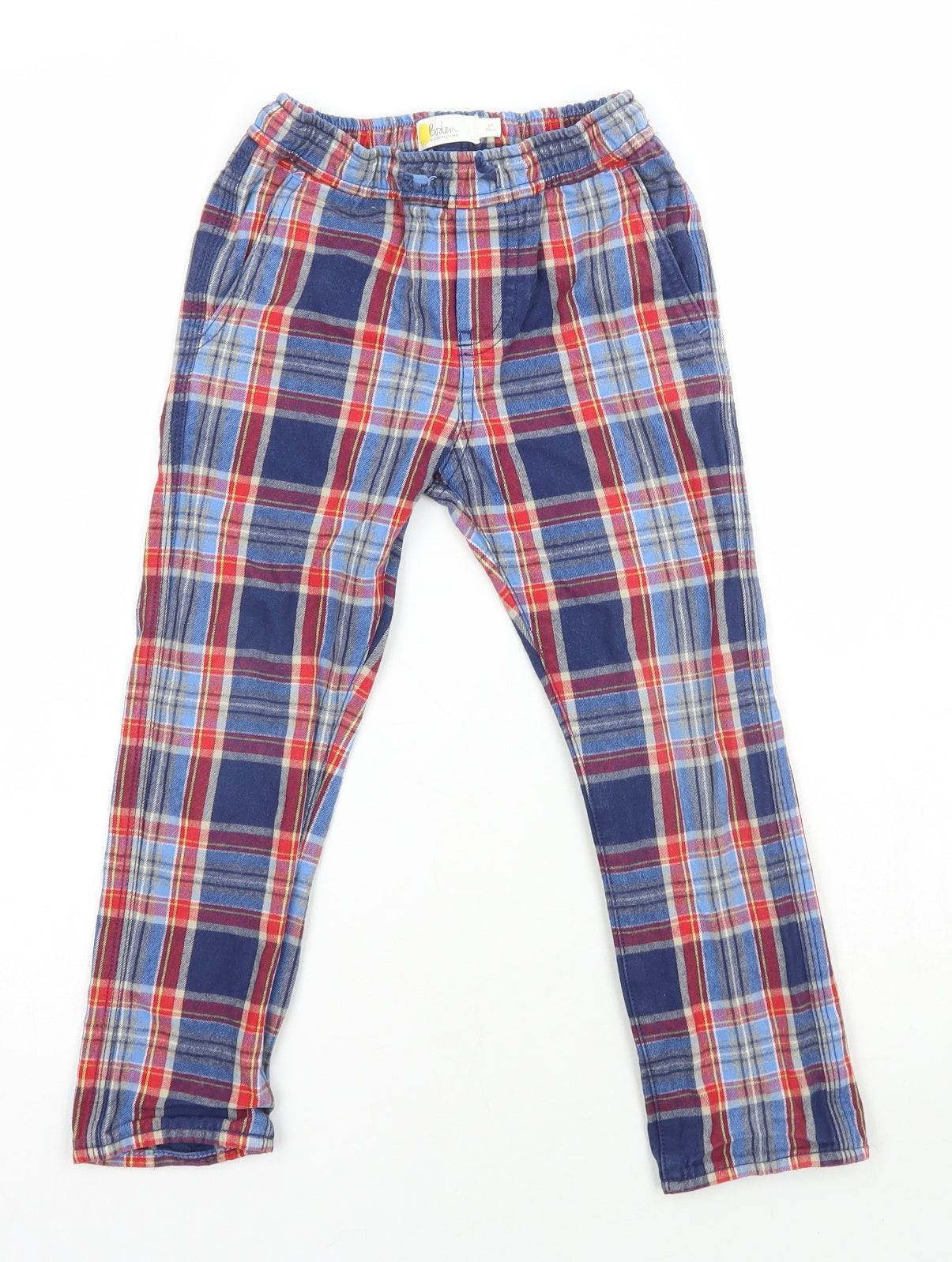 Boden Boys Blue Plaid Cotton Pyjama Pants Size 5 Years