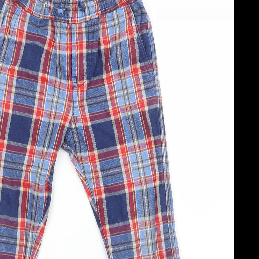 Boden Boys Blue Plaid Cotton Pyjama Pants Size 5 Years