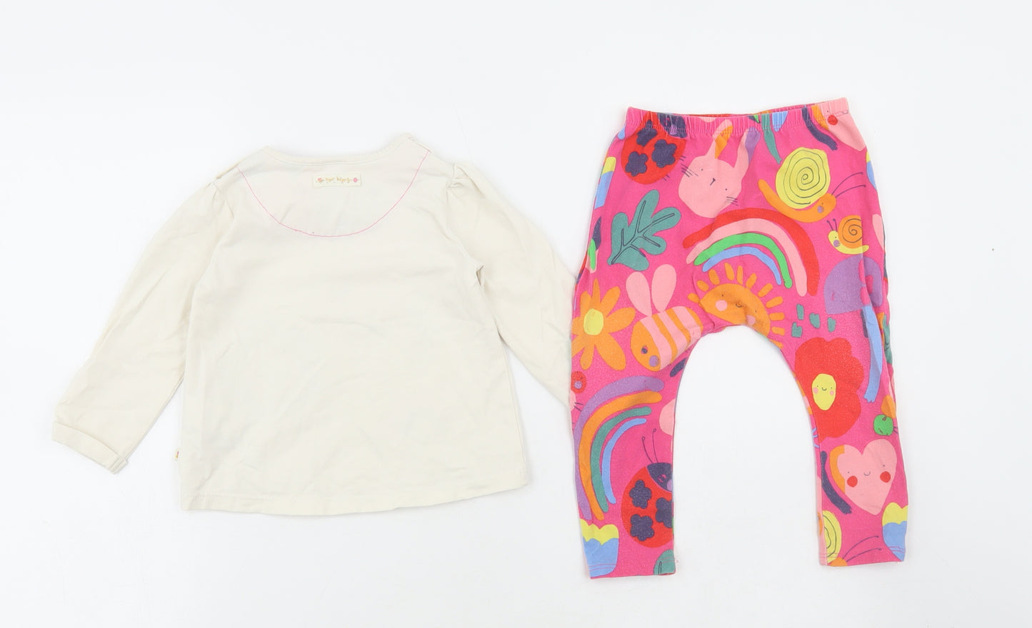NEXT Girls Multicoloured Geometric Cotton Trousers Set Outfit/Set Size 12-18 Months
