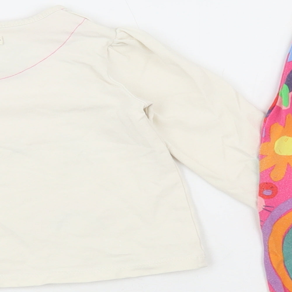 NEXT Girls Multicoloured Geometric Cotton Trousers Set Outfit/Set Size 12-18 Months