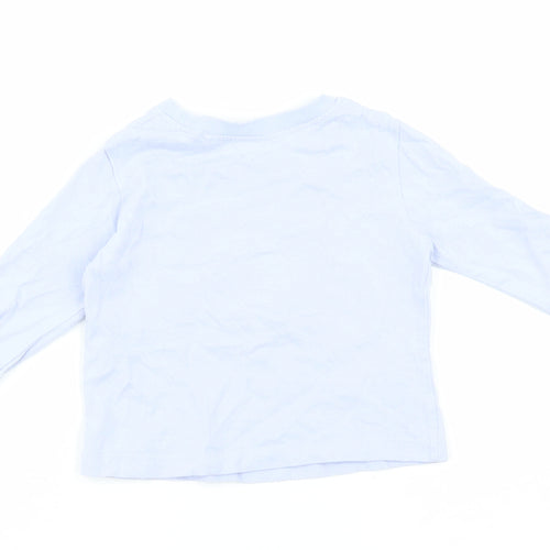 NEXT Girls Blue Cotton Basic T-Shirt Size 6-9 Months Round Neck