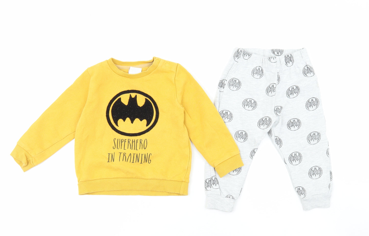 Batman Multicoloured Polyester Trousers Set Outfit/Set Size 12-18 Months