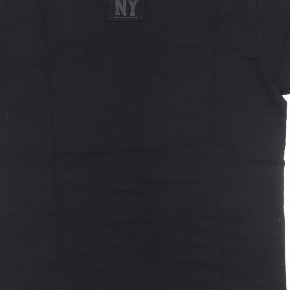 Henleys Mens Black Cotton T-Shirt Size XL Round Neck