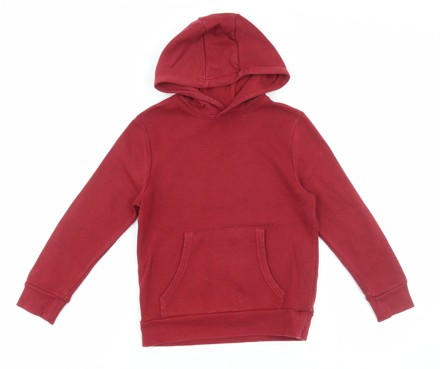 Marks and Spencer Boys Red Cotton Pullover Hoodie Size 6-7 Years