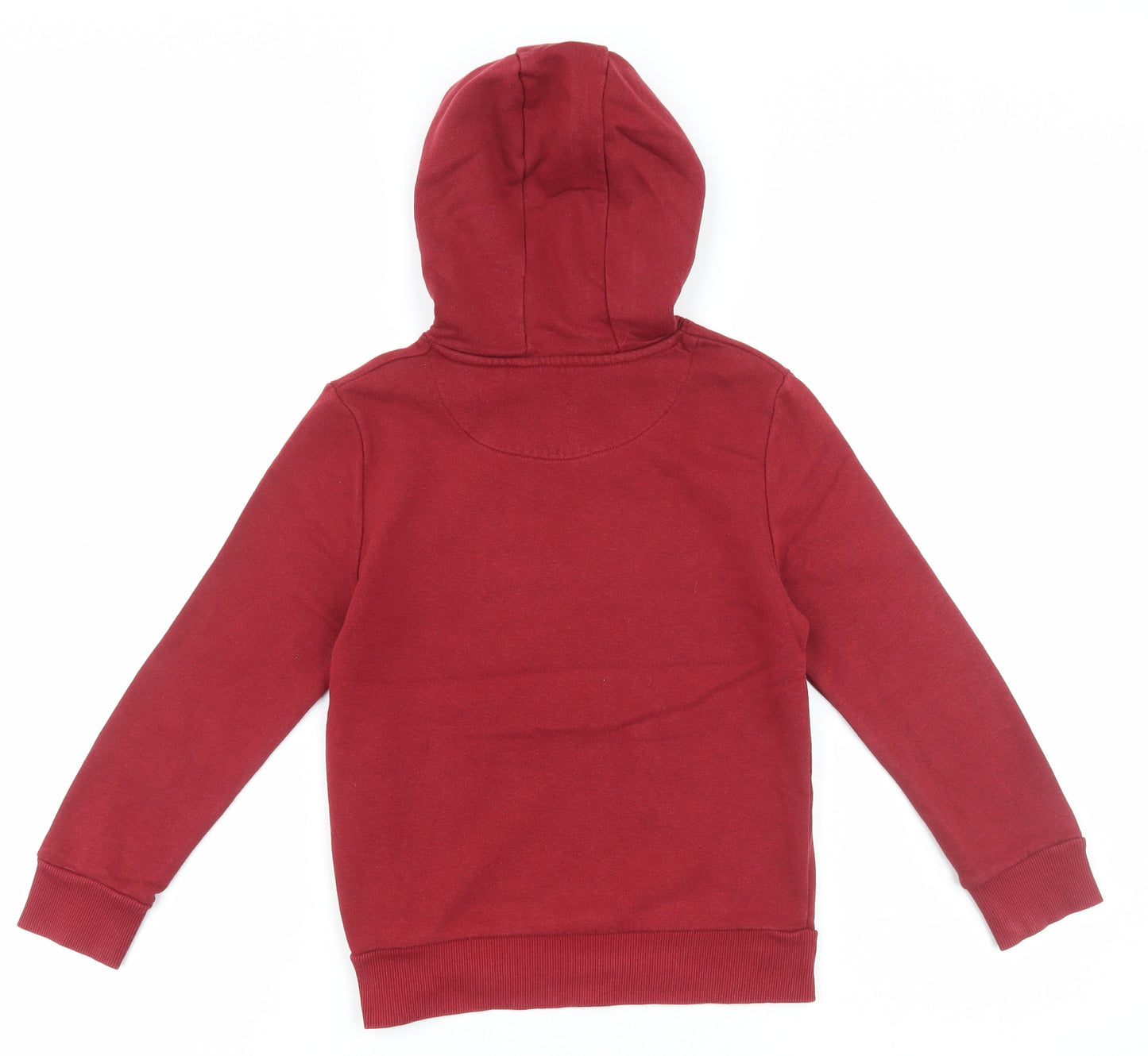 Marks and Spencer Boys Red Cotton Pullover Hoodie Size 6-7 Years