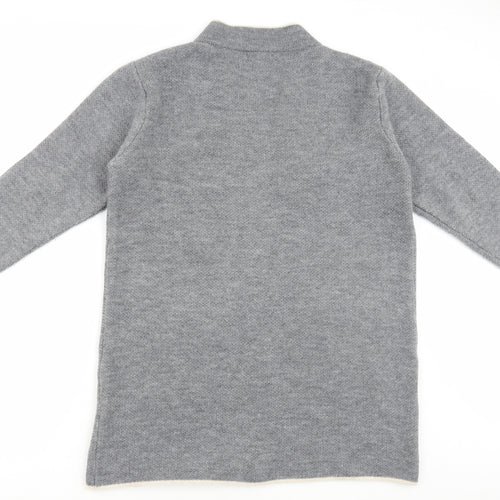 Made in Italy Womens Grey Round Neck Acrylic Cardigan Jumper Size XL