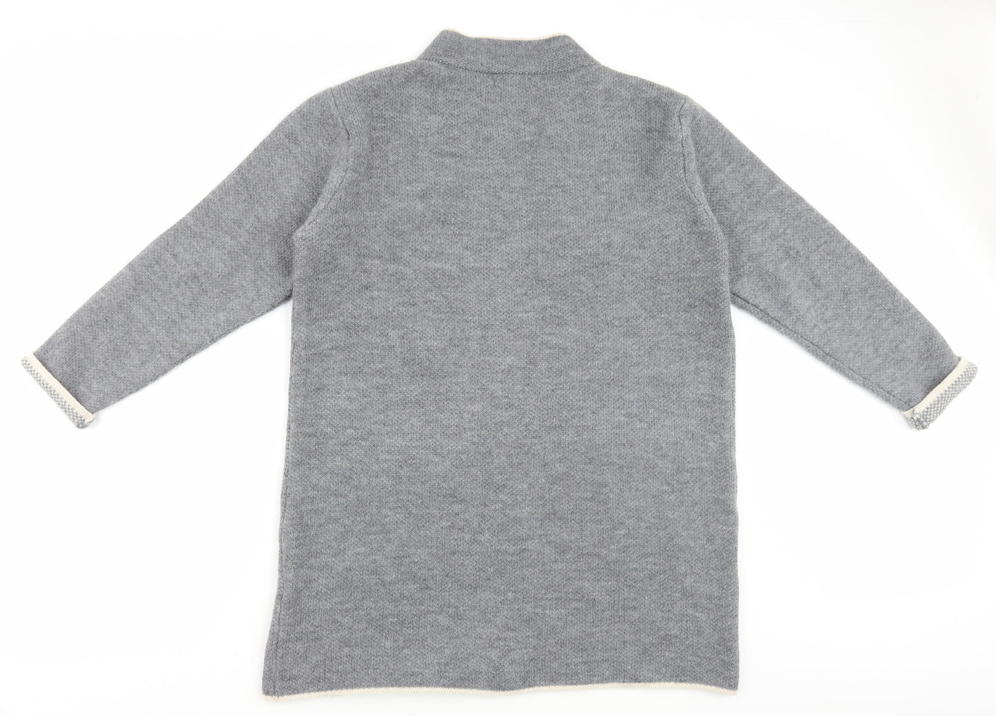 Made in Italy Womens Grey Round Neck Acrylic Cardigan Jumper Size XL