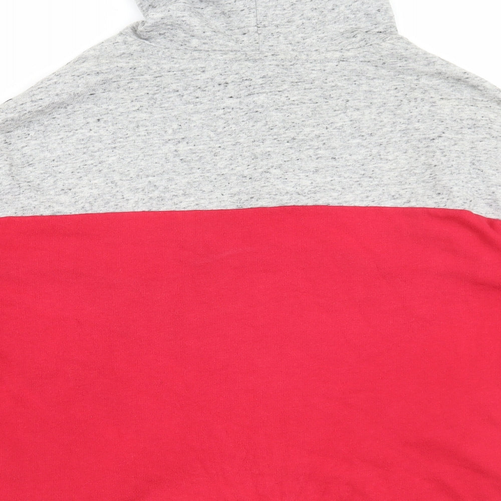 PINK Womens Red Polyester Pullover Hoodie Size M