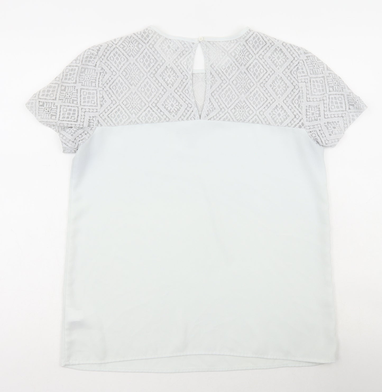 NEXT Womens White Polyester Basic Blouse Size 10 Scoop Neck