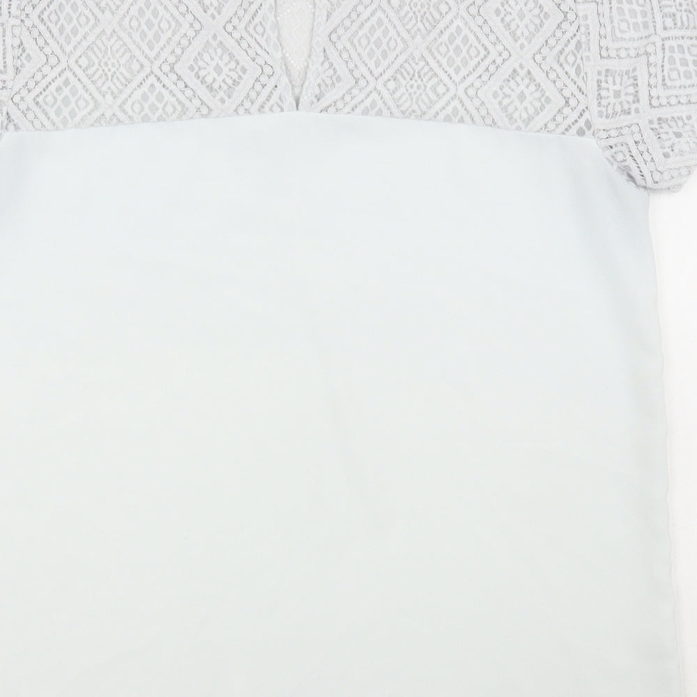 NEXT Womens White Polyester Basic Blouse Size 10 Scoop Neck