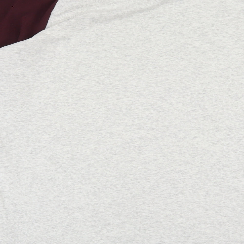 New Look Mens Grey Cotton T-Shirt Size M Round Neck