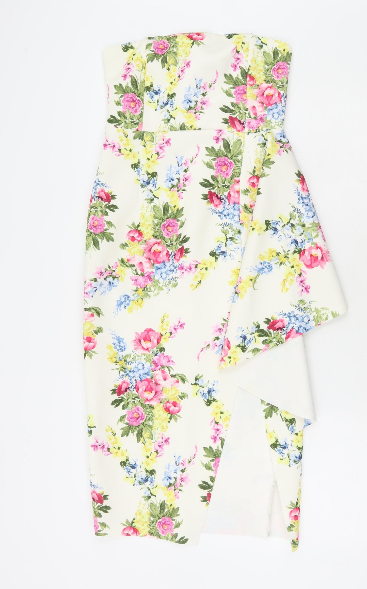 ASOS Womens Multicoloured Floral Polyester Pencil Dress Size 8 Square Neck