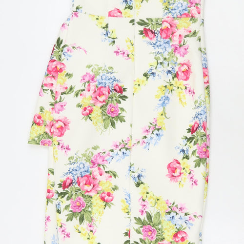 ASOS Womens Multicoloured Floral Polyester Pencil Dress Size 8 Square Neck