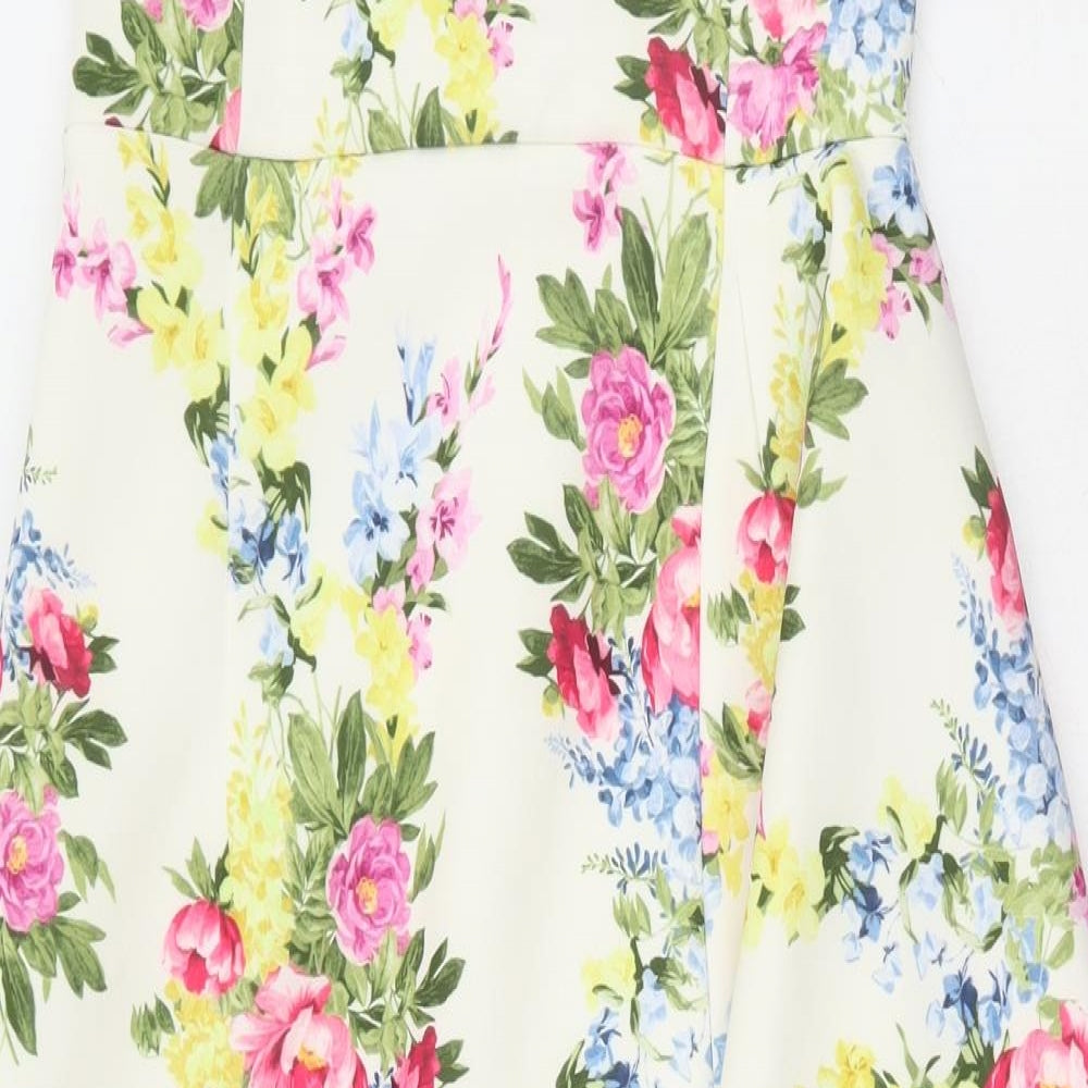 ASOS Womens Multicoloured Floral Polyester Pencil Dress Size 8 Square Neck