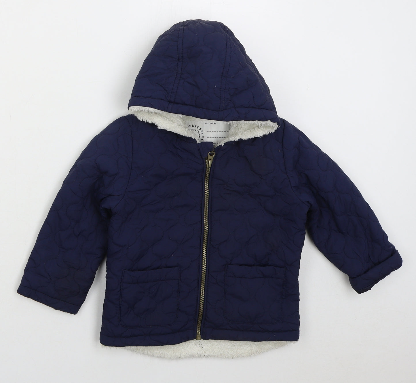 George Girls Blue Basic Coat Coat Size 18-24 Months Zip