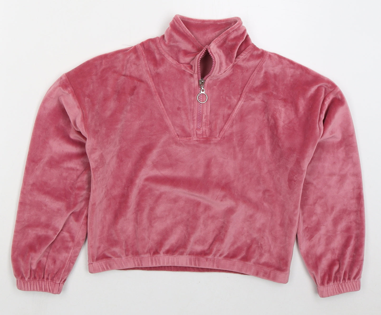 Dunnes Girls Pink Polyester Pullover Sweatshirt Size 9-10 Years Zip