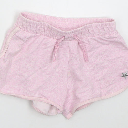 F&F Girls Pink Cotton Sweat Shorts Size 9-10 Years Regular Drawstring
