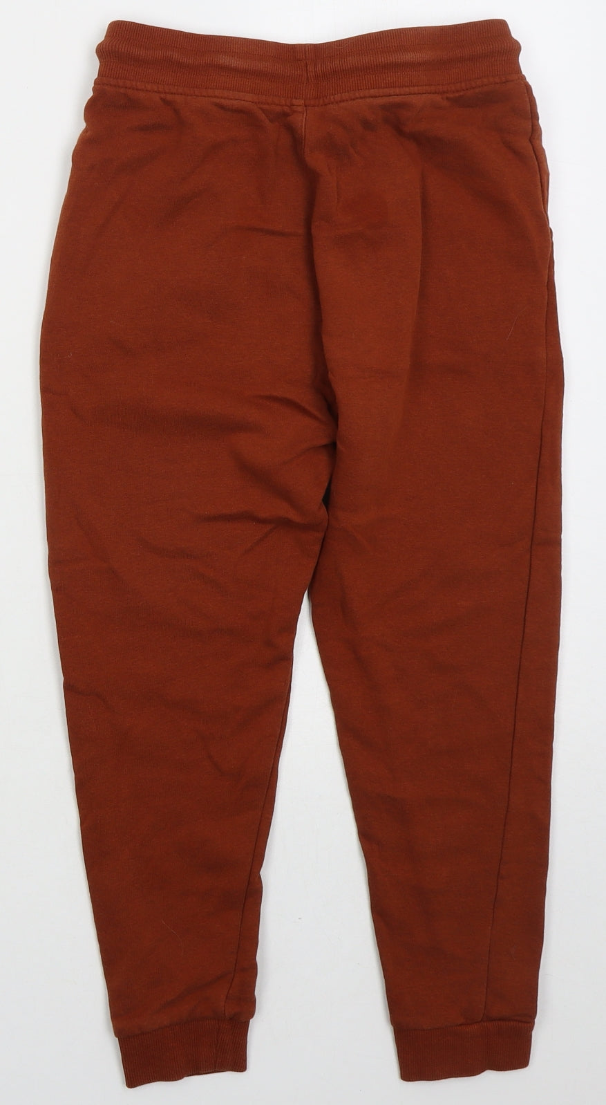 George Boys Brown Cotton Sweatpants Trousers Size 9-10 Years Regular Drawstring - Rust Coloured
