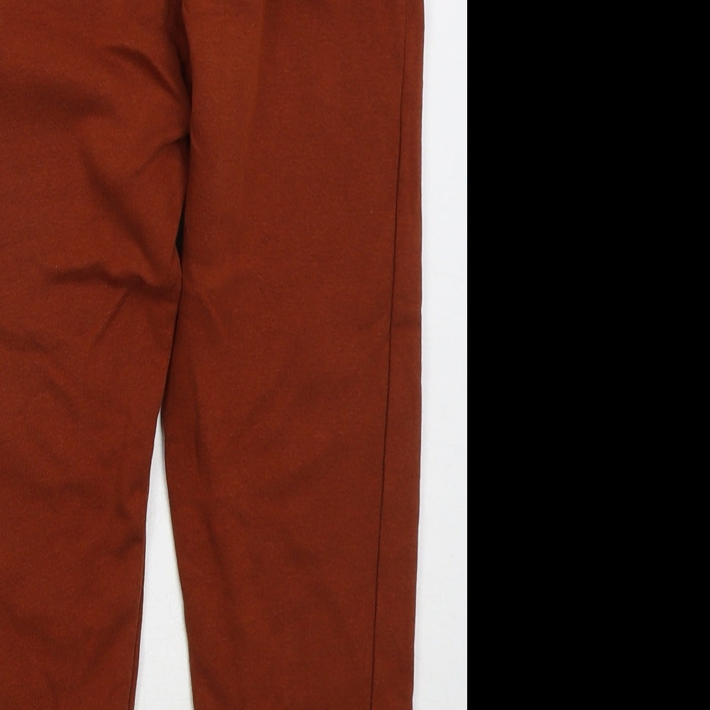 George Boys Brown Cotton Sweatpants Trousers Size 9-10 Years Regular Drawstring - Rust Coloured