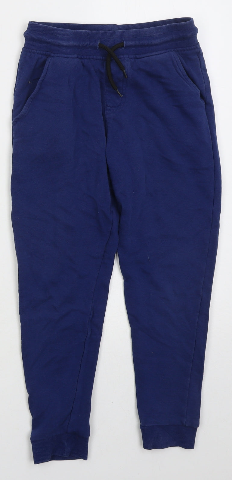 George Boys Blue Cotton Sweatpants Trousers Size 9-10 Years Regular Drawstring