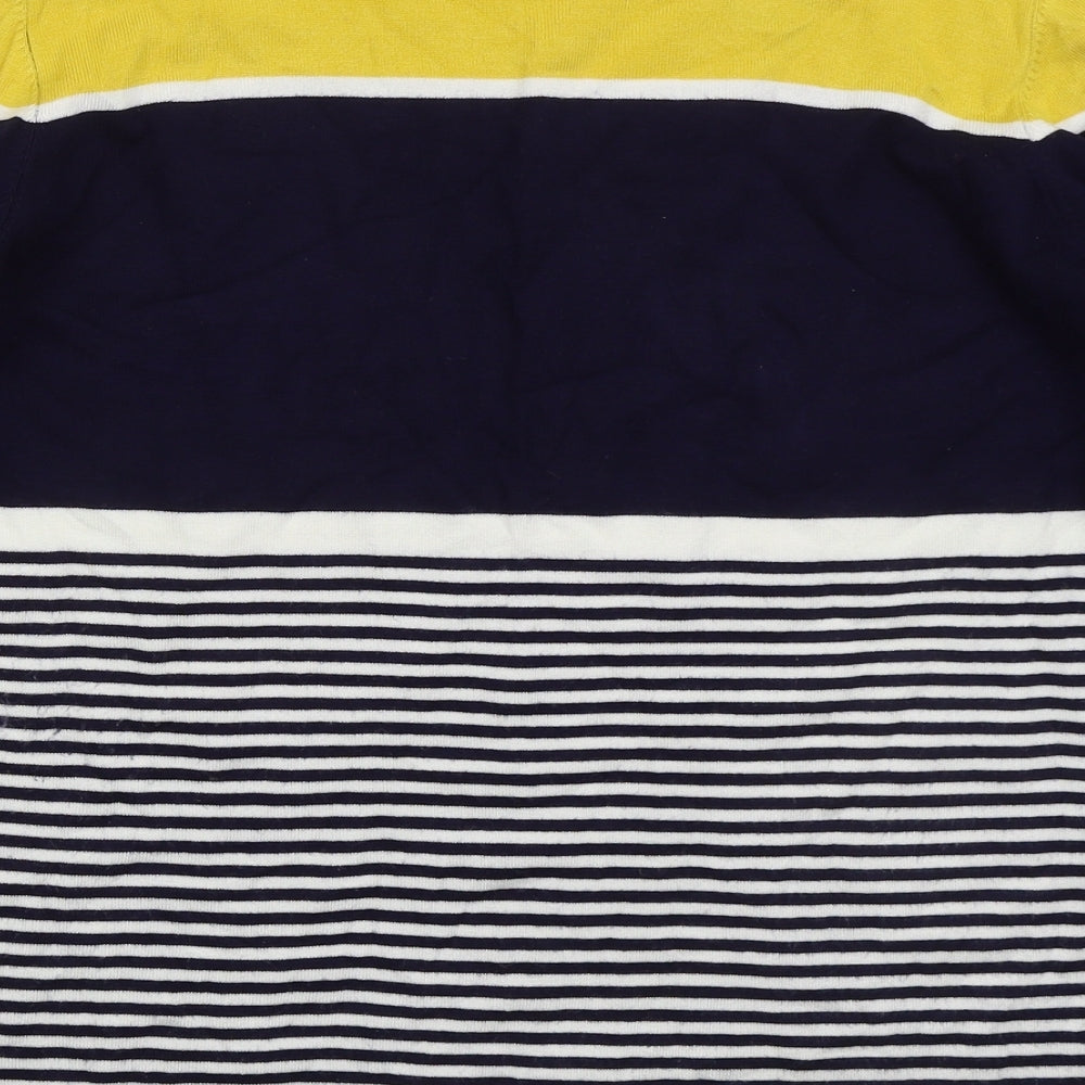 Grard Womens Blue Boat Neck Striped Viscose Pullover Jumper Size L