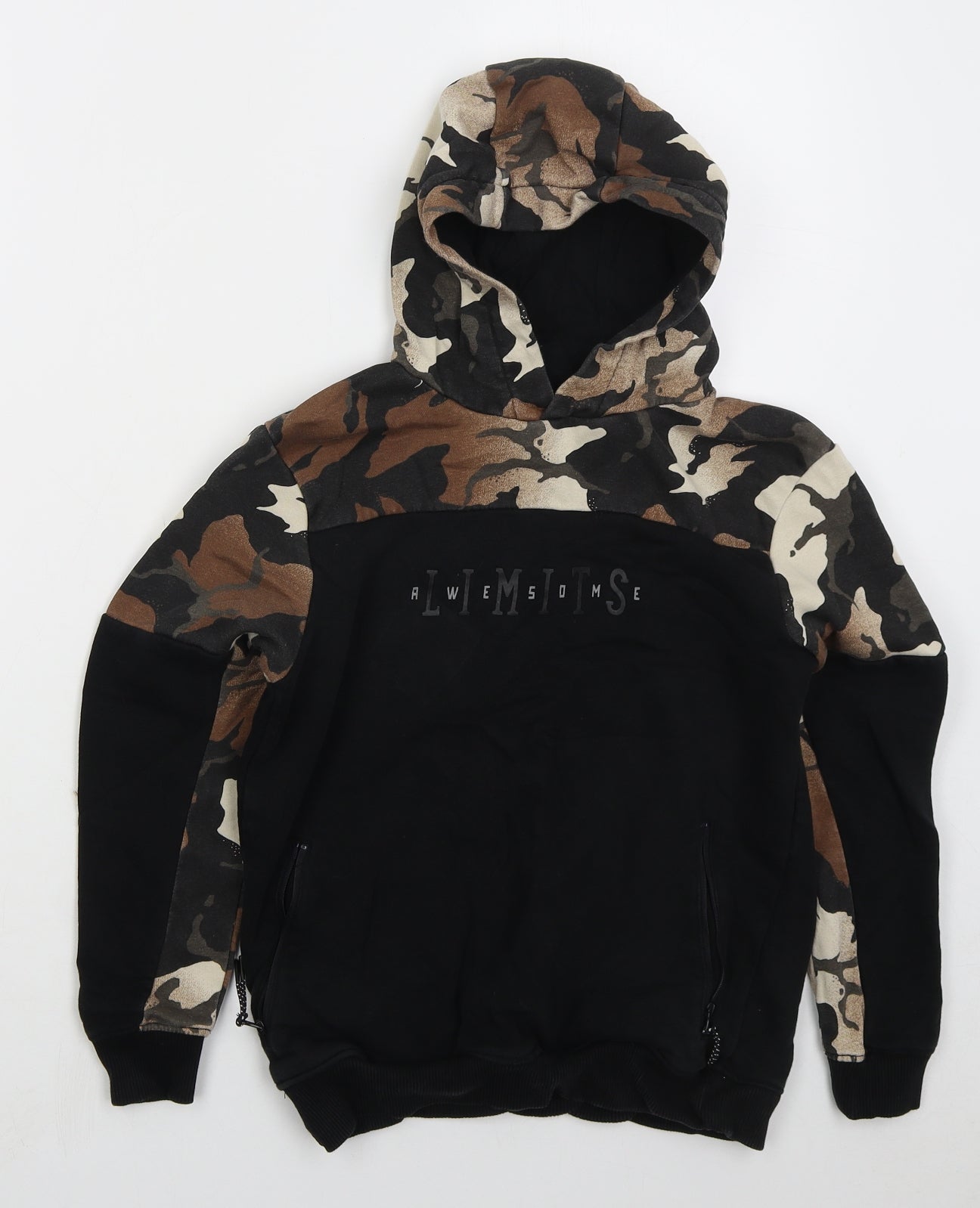 George Boys Black Camouflage Cotton Pullover Hoodie Size 10-11 Years Pullover - LImits