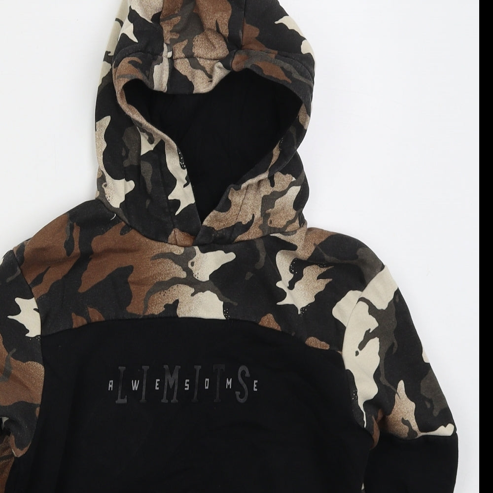 George Boys Black Camouflage Cotton Pullover Hoodie Size 10-11 Years Pullover - LImits