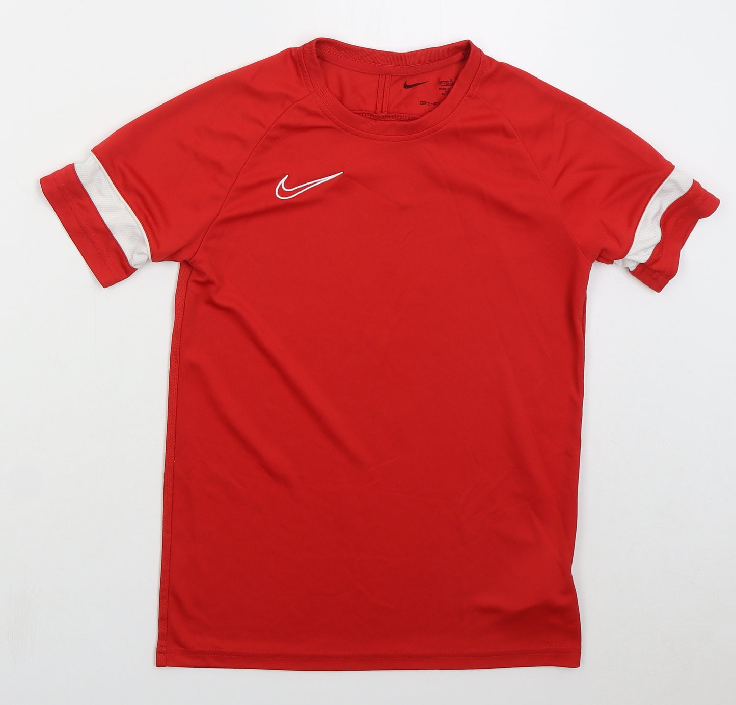 Nike Girls Red Polyester Basic T-Shirt Size L Crew Neck Pullover