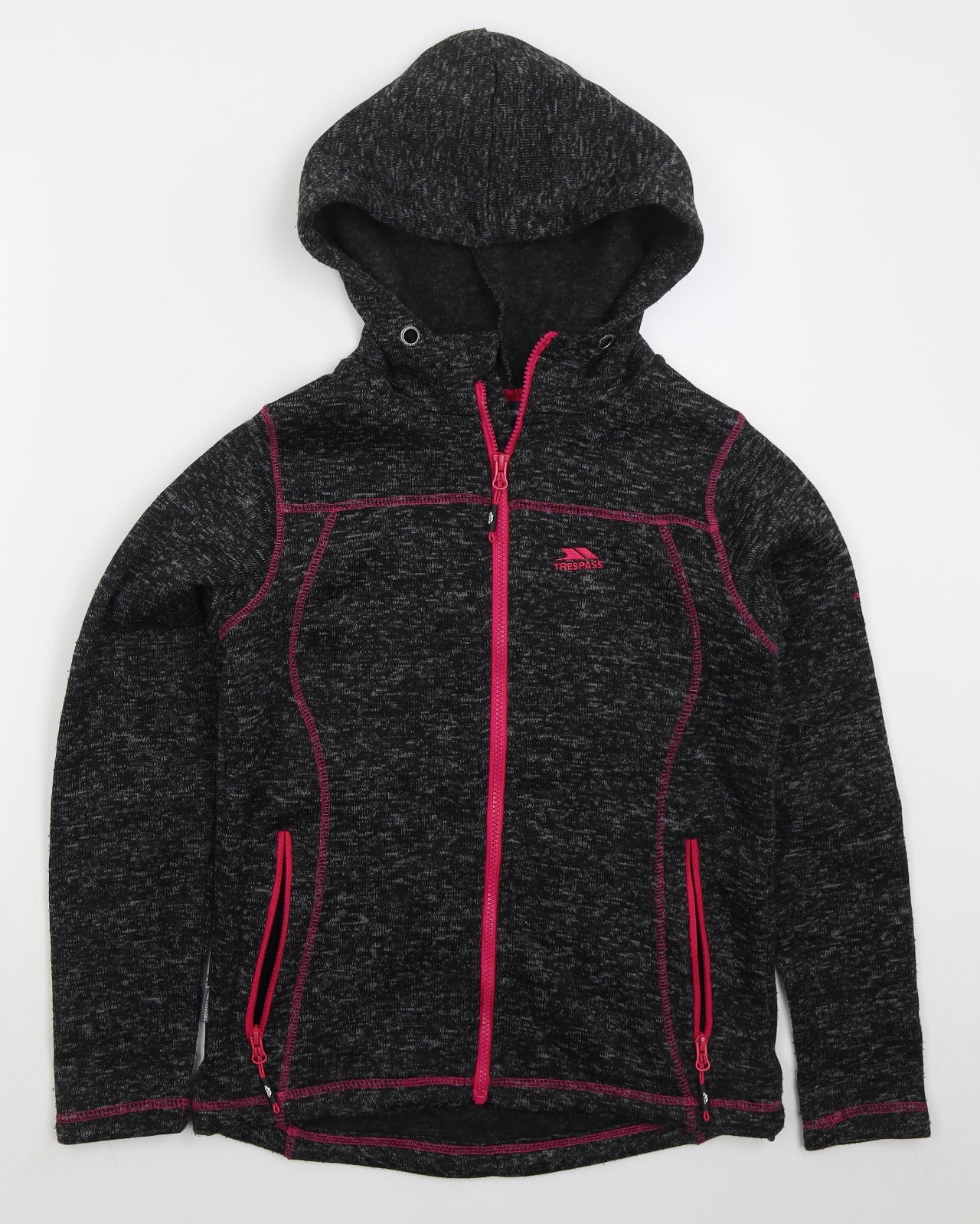 Trespass Womens Grey Polyester Full Zip Hoodie Size 10 Zip