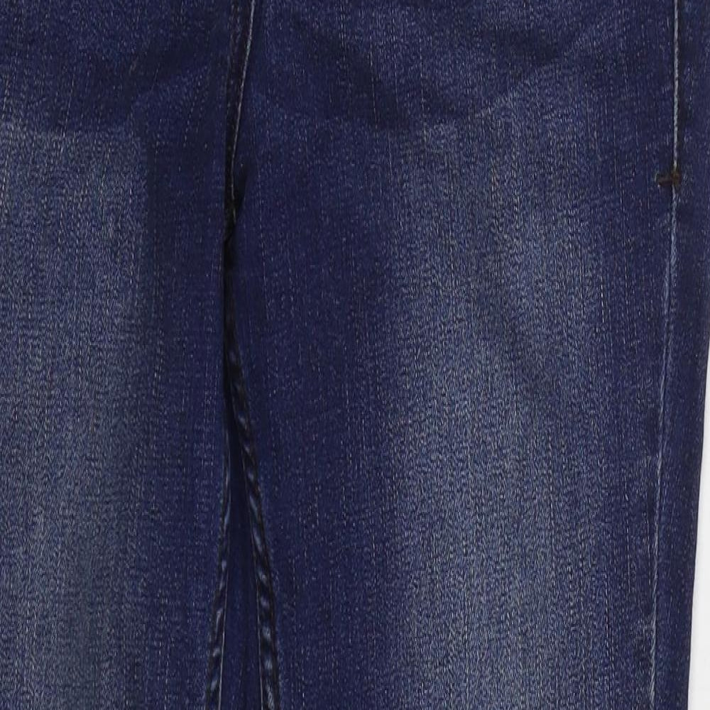 NEXT Womens Blue Cotton Bootcut Jeans Size 10 L28 in Regular Button