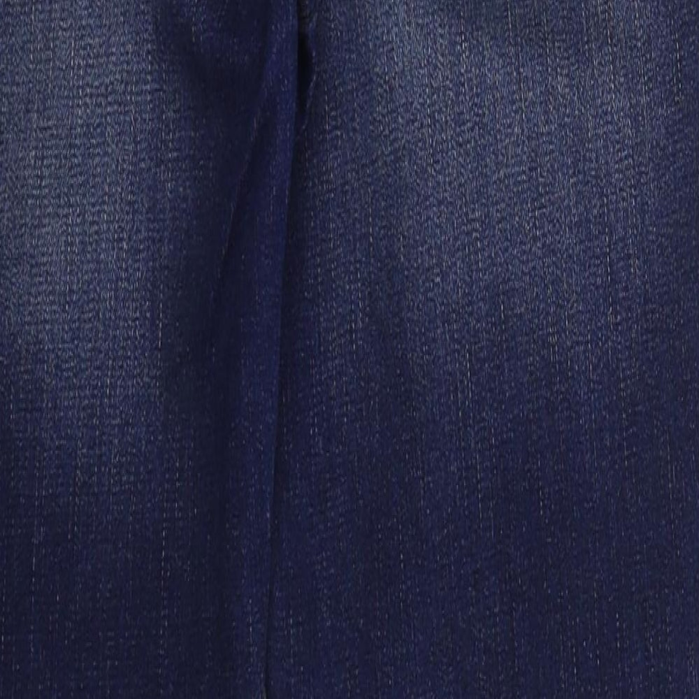 NEXT Womens Blue Cotton Bootcut Jeans Size 10 L28 in Regular Button