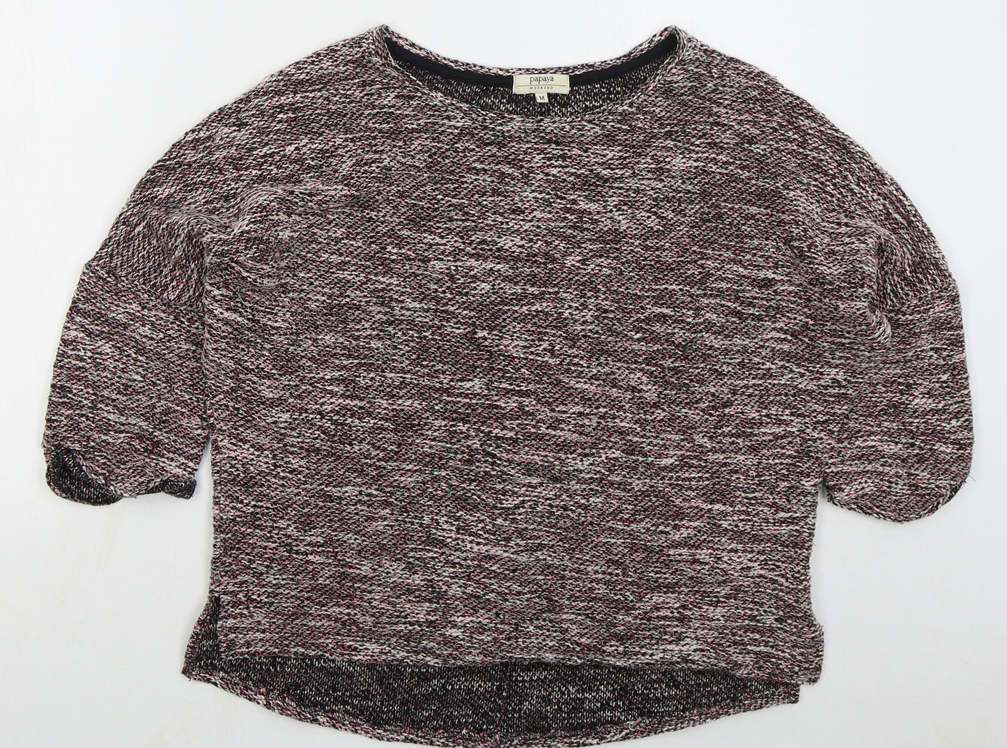 Papaya Womens Pink Round Neck Polyester Pullover Jumper Size M