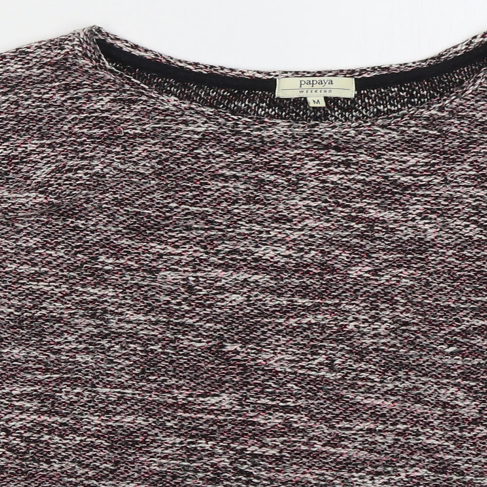 Papaya Womens Pink Round Neck Polyester Pullover Jumper Size M