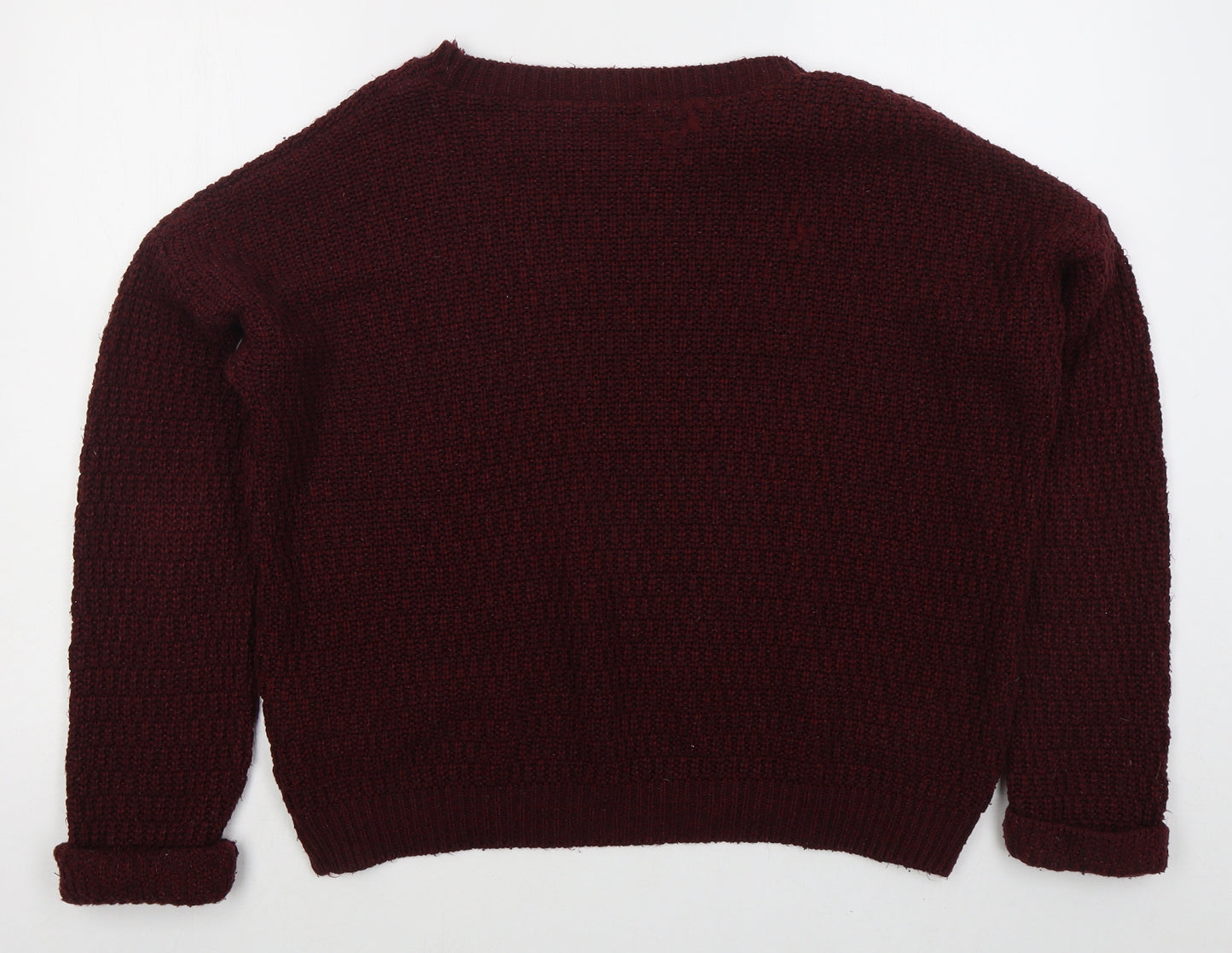 NEXT Womens Red Round Neck Acrylic Pullover Jumper Size 12