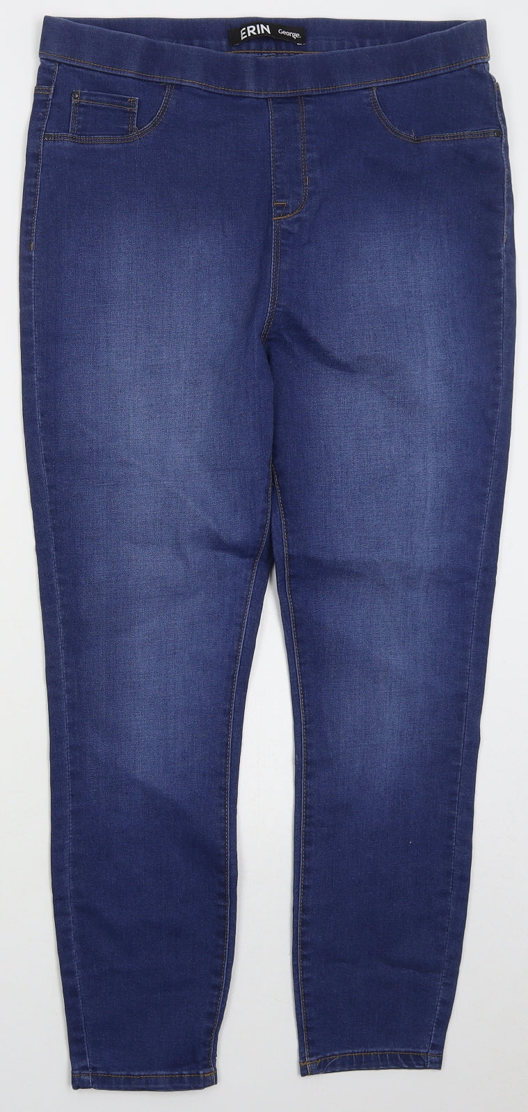George Womens Blue Cotton Jegging Jeans Size 14 L25 in Regular