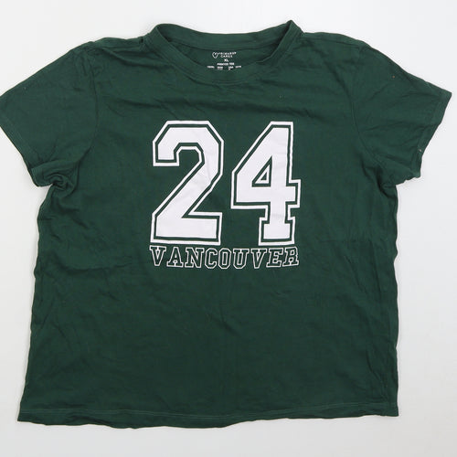 Primark Womens Green Cotton Basic T-Shirt Size 18 Crew Neck - 24 Vancouver