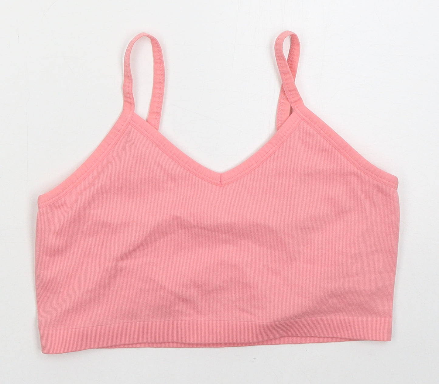 George Womens Pink Nylon Cropped Tank Size XL V-Neck Pullover