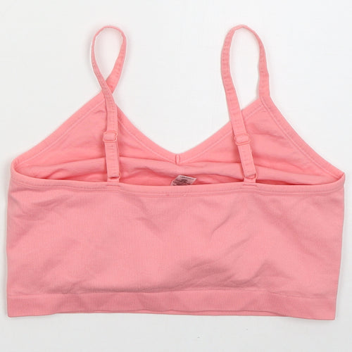 George Womens Pink Nylon Cropped Tank Size XL V-Neck Pullover