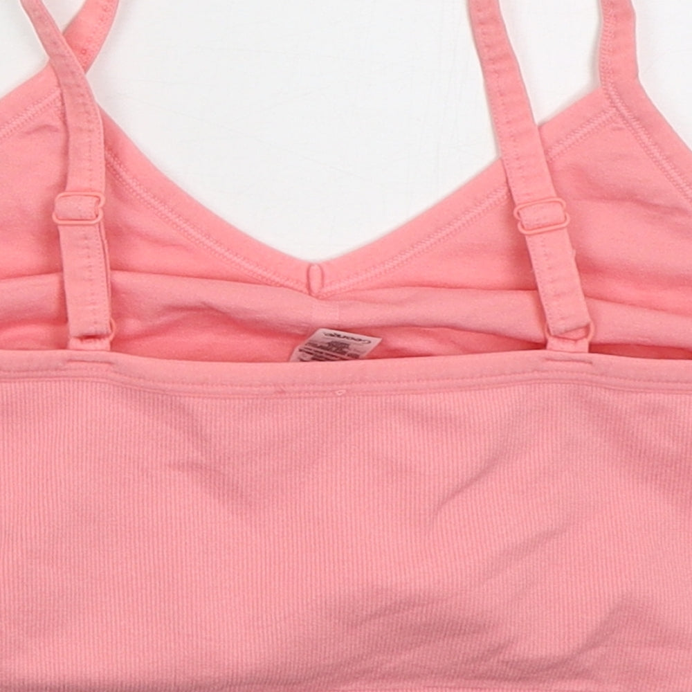 George Womens Pink Nylon Cropped Tank Size XL V-Neck Pullover