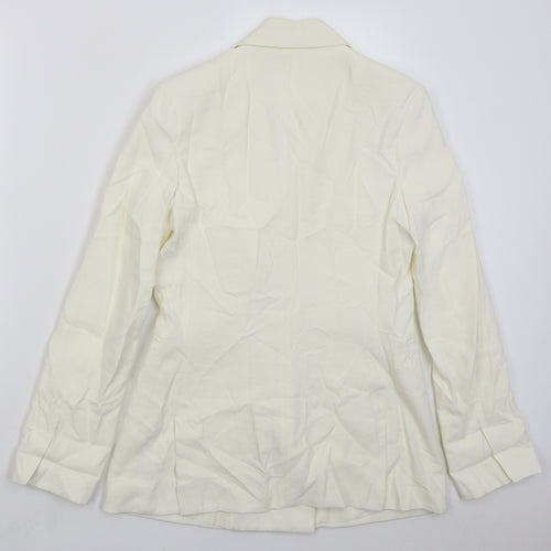 Bershka Womens White Vinyl Jacket Suit Jacket Size S