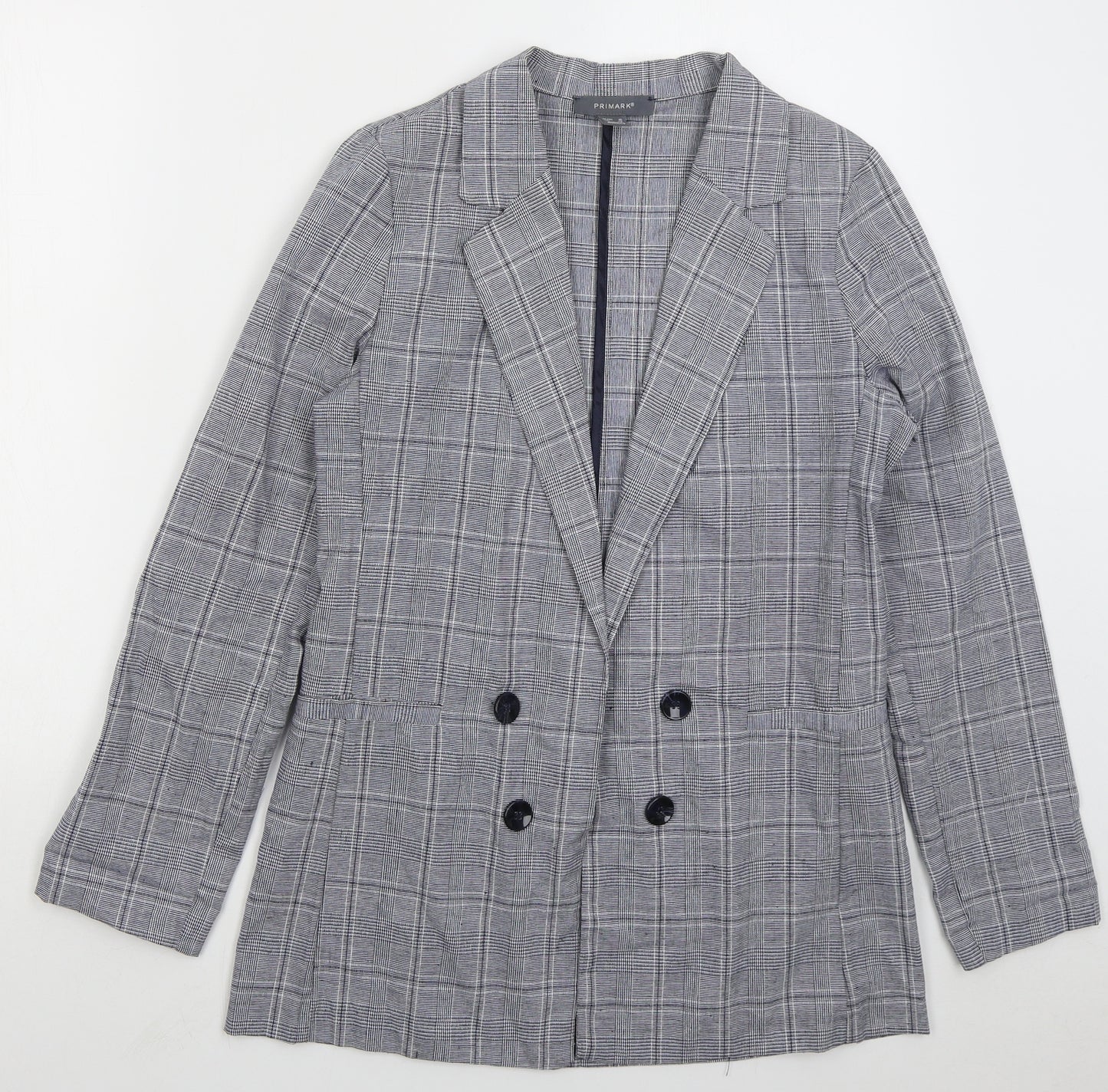 Primark Womens Blue Check Jacket Size 10